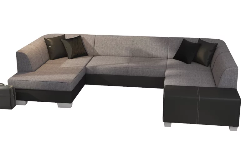 Ausziehbares Sofa HAVANIS, U-Form, 320x73x167/207, sawana05/soft011black, link